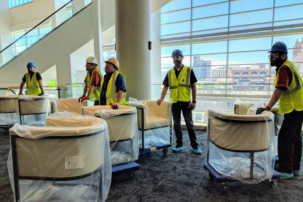 Milwaukee Bucks Fiserv Forum Interior Design and Installation Crew